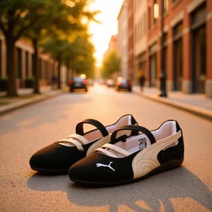 Putian PM Pure Original ROSE Collaboration Mary Jane Ballet Flats Racing Shoes Speedcat Casual Shoes