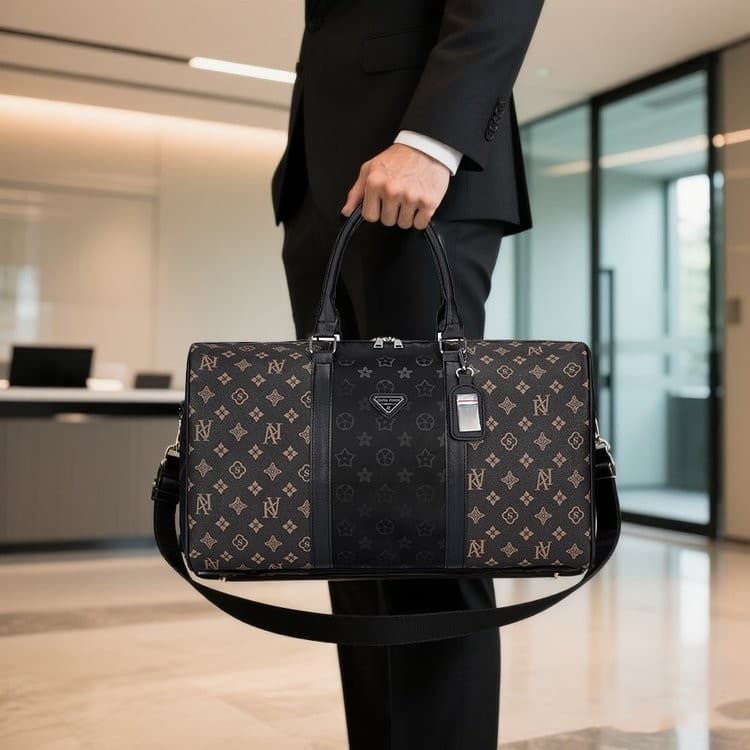 LV Men's Backpack Waterproof PU Material 20-35L Travel Backpack Waterproof Gym Bag Wet and Dry Separation