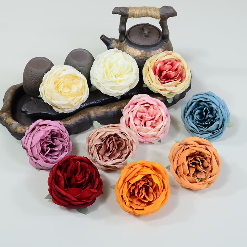 Artificial French Peony Flower Rolled Edge Peony DIY Flower Box Material Kit Accessories Floral Arrangement for Home Living Room