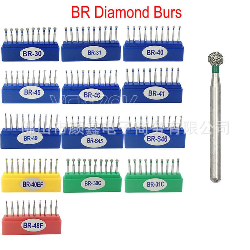 10 Pieces Dental High-Speed Diamond Bur Ball Bur Tooth Drill Bur Dental Burs Exclusive for Export