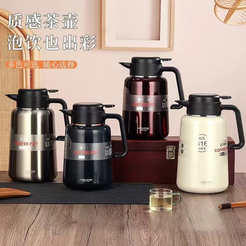 Smart 316 Stainless Steel Insulated Tea Infuser Thermos with Tea-Water Separation, Large Capacity Portable Gift Hot Water Kettle