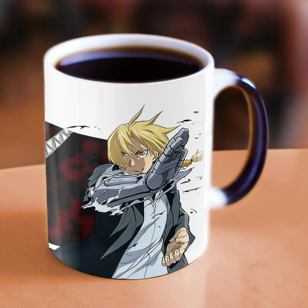 Cross-Border Fullmetal Alchemist Color-Changing Mug, Heat-Sensitive Coffee and Tea Cup, Interesting Gift for Friends and Family