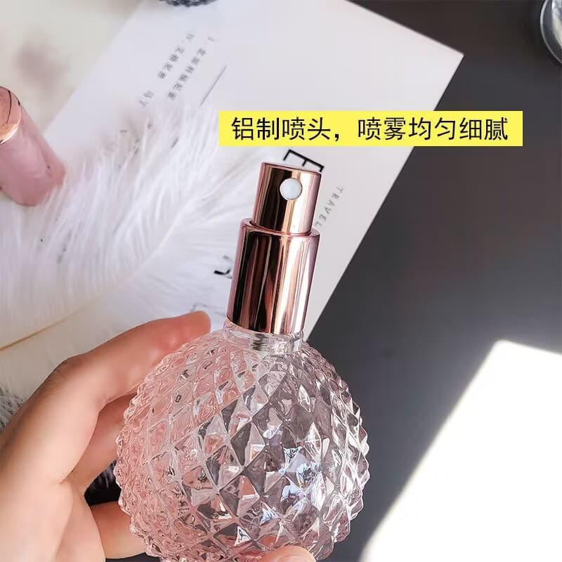 Perfume Bottle Transparent Glass Spray Bottle 100ml Cosmetic Refill Bottle Simple Ins Exquisite Round Perfume Empty Bottle