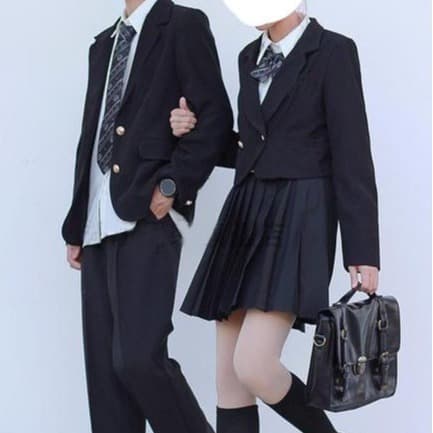 Preppy style boys' DK uniform suit JK loose jacket class uniform high school uniform basic autumn and winter black suit
