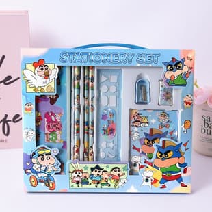 New Crayon Shin-chan Stationery Gift Box Set, Cross-border Stationery Set, Student Children Reward Gift, Wholesale Customizable