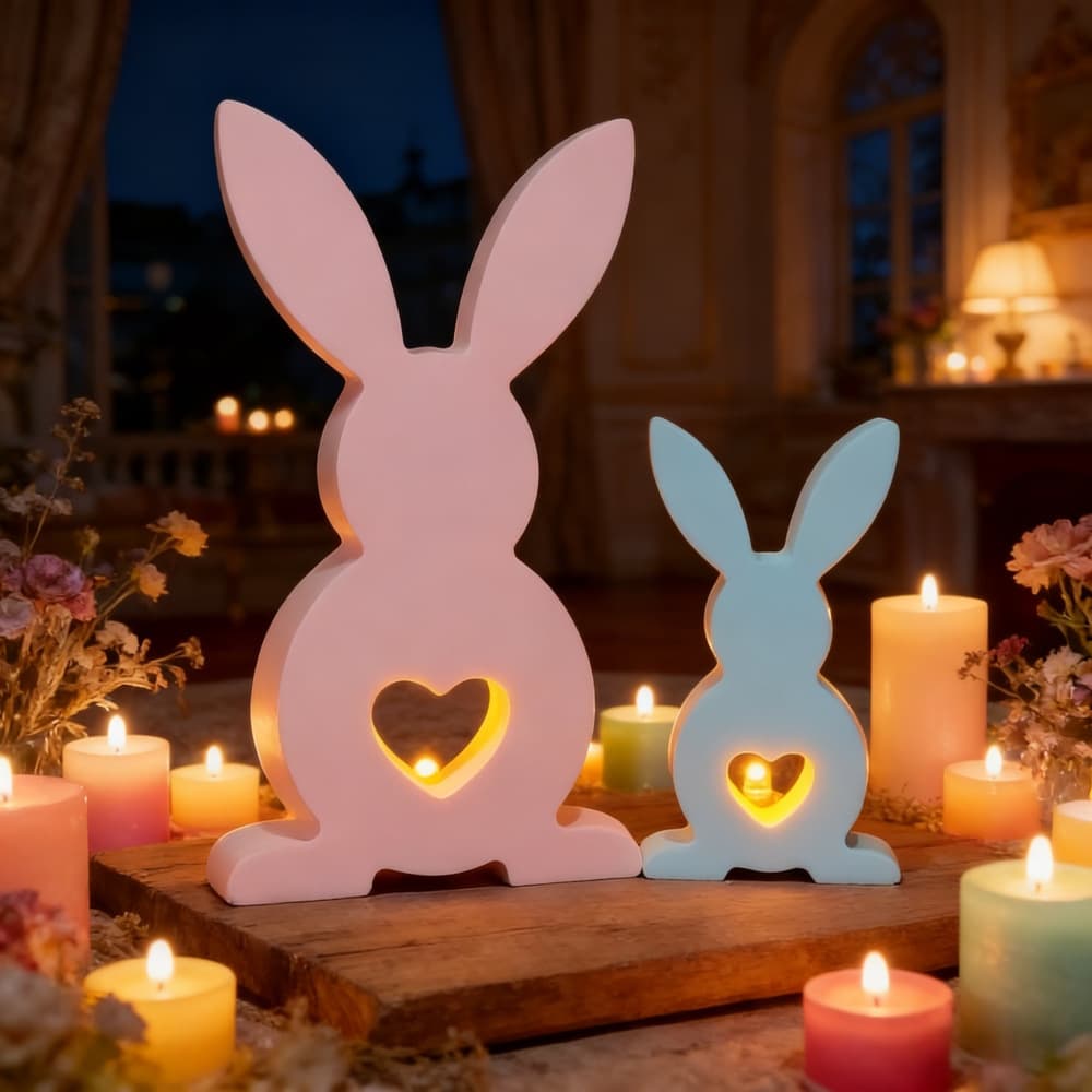 Standing Love Rabbit Ornament Silicone Mold Irregular Wholesale White DIY Silicone Mold S2290