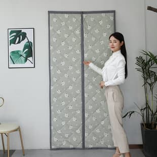 Custom Cotton Door Curtain, Home Use Windproof Warm Cloth Curtain, Velcro Magnetic Partition Air Conditioning Door Curtain, Winter Warmth