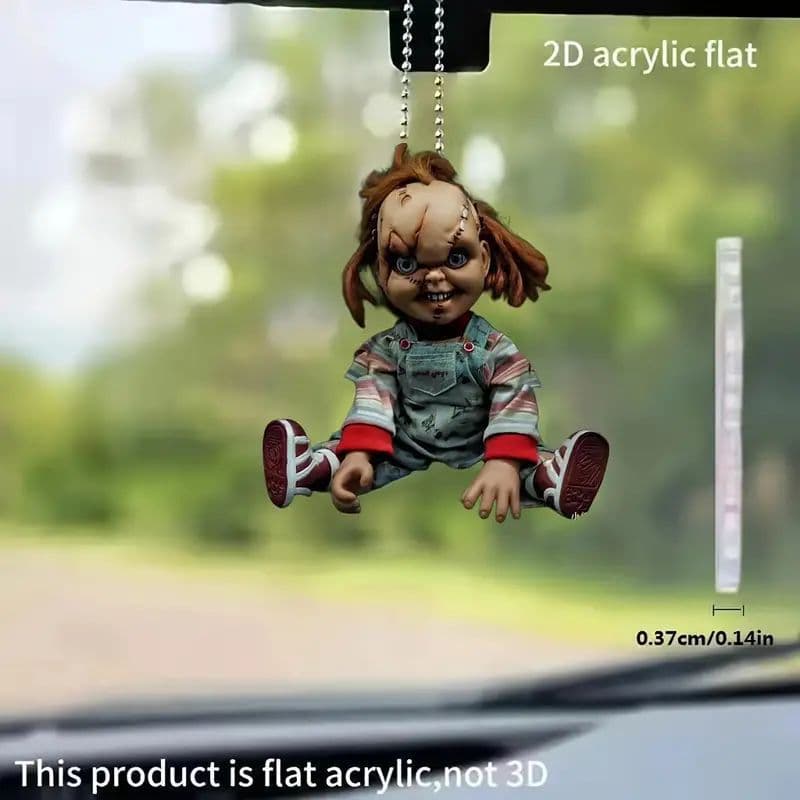 Halloween acrylic horror character 2d pendant cross-border new flat car interior rearview mirror decoration pendant
