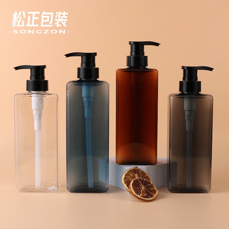 Spot push-type 400/500ML shower gel bottle, square wash and care repackaged lotion bottle, PET plastic shampoo bottle