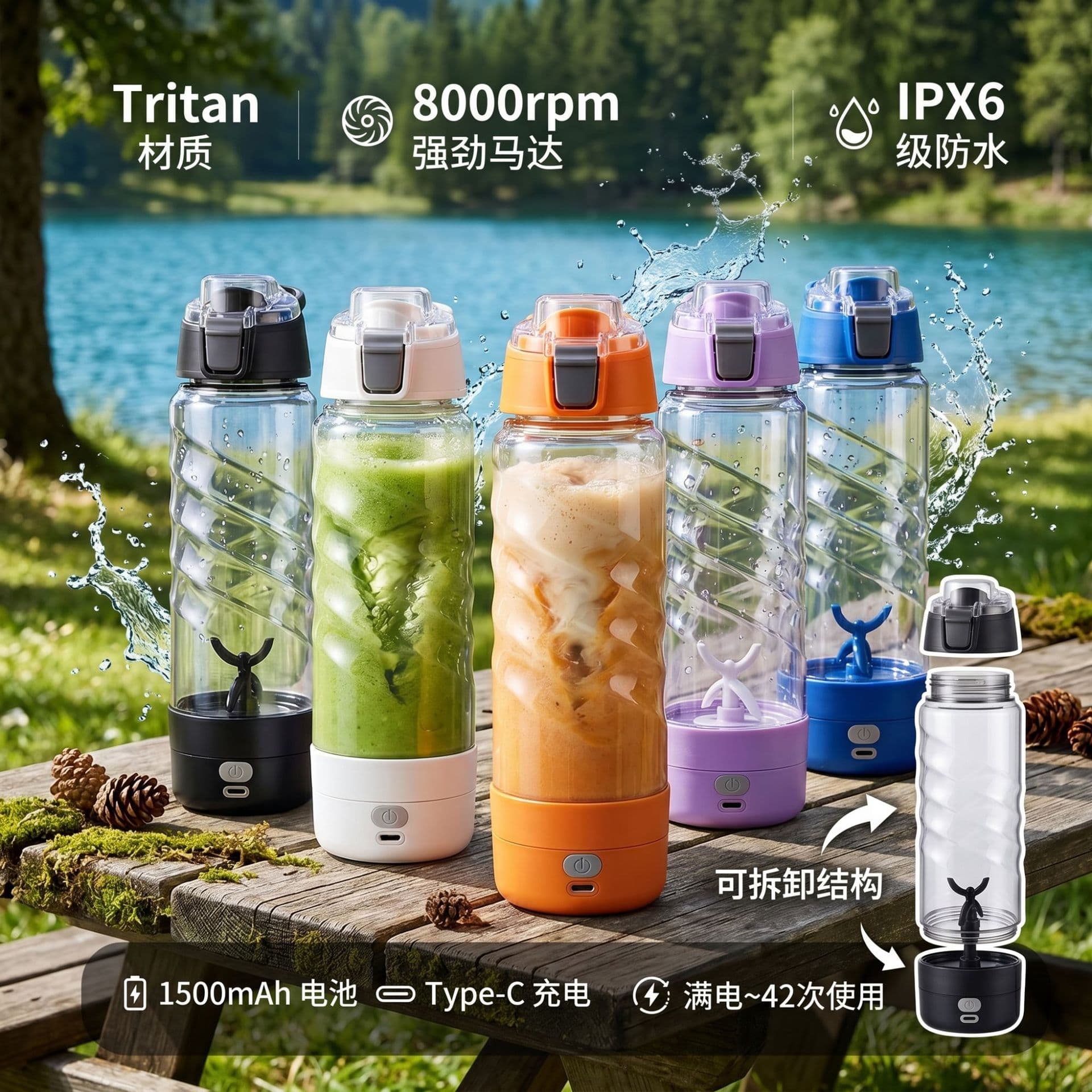 Cross-border Exclusive Electric Stirring Cup 700ml Large Capacity Coffee Protein Powder Milkshake Automatic Stirring Cup Rechargeable