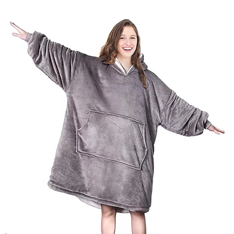 Thickened pajamas, lazy clothes, pullover fleece, hooded TV blanket, outdoor cold-proof clothes, lazy pajamas wholesale