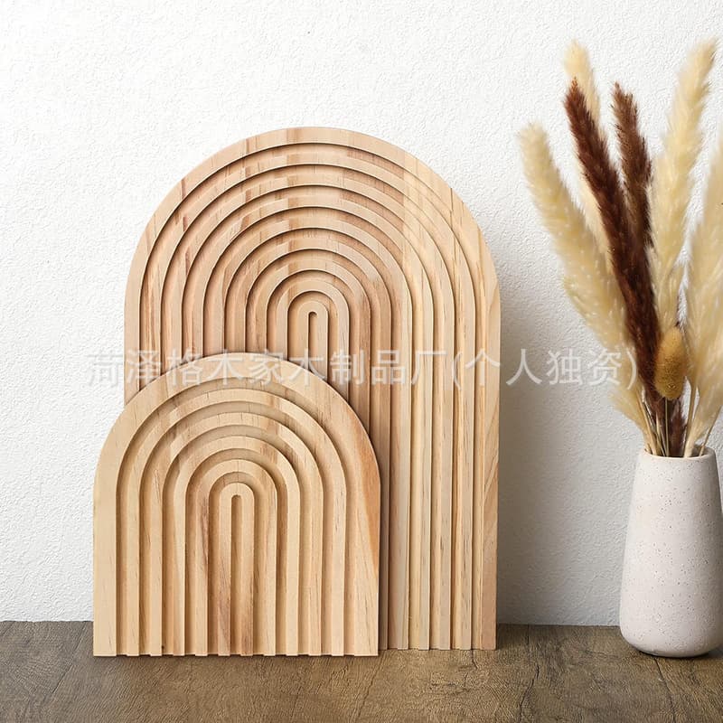 Cross-border bohemian style pine pallet decoration rainbow shape arch wooden pallet decorative pallet ready stock