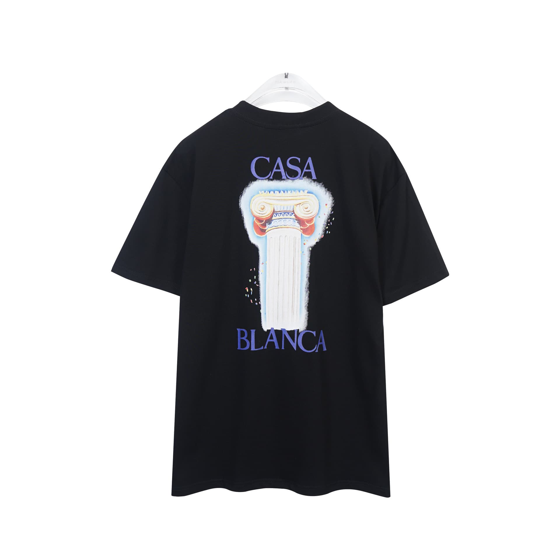 Export menswear source niche 2025 summer new Casablanca gradient letter logo printed short sleeve tee