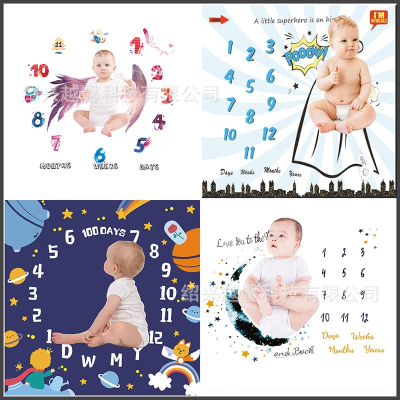 Baby milestone month photography background cloth baby creative digital photo blanket background photography props