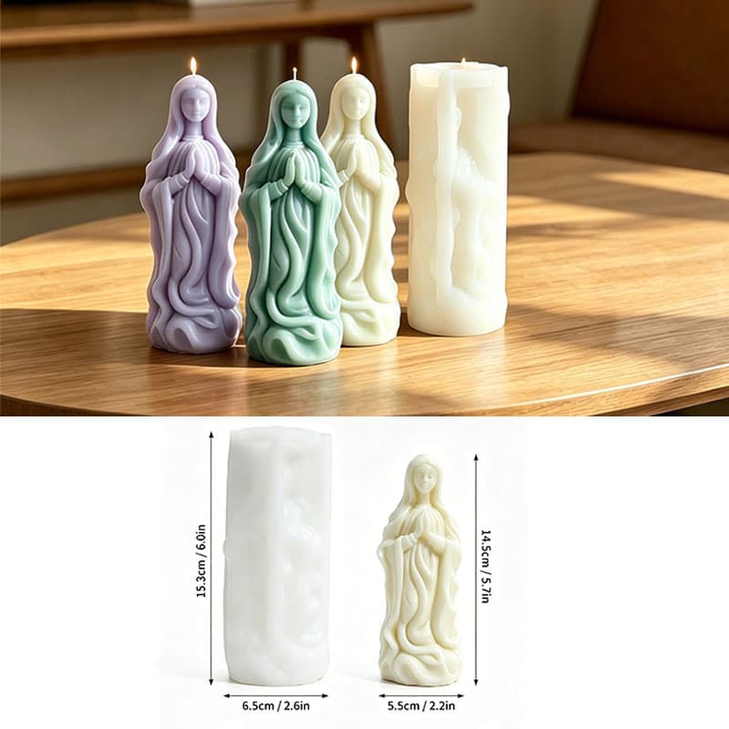 Sweet DIY Prayer Women's Scented Candle Mold DIY Blessing Virgin Candle Gypsum Ornament Mold Cross-border