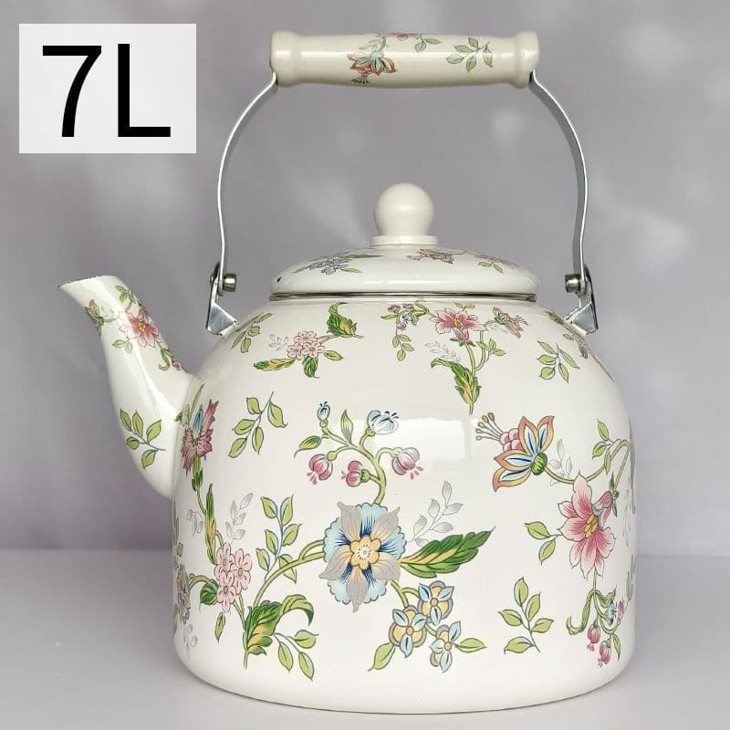 7L Large Enamel Kettle for Boiling Water and Tea, Kung Fu Tea Kettle, Household Single Kettle, High Temperature Resistant, Direct Flame Heating