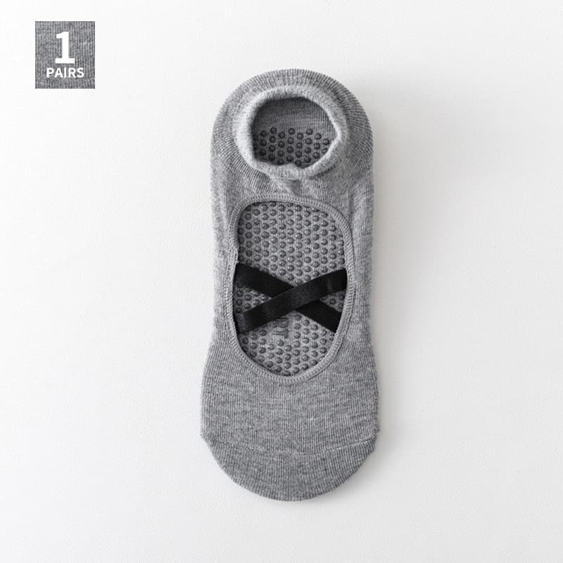 New Cross-Border Yoga Socks for Women, Indoor Pilates Strap Floor Socks, Solid Color Barefoot Fitness Sports Socks