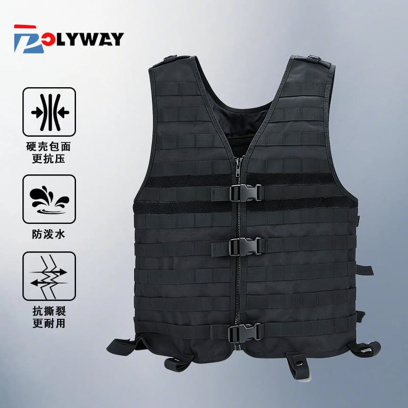 Outdoor Protective Stab-Resistant Tactical Vest Breathable Mesh Commuter Vest Quick-Release Multi-Functional Zipper Vest