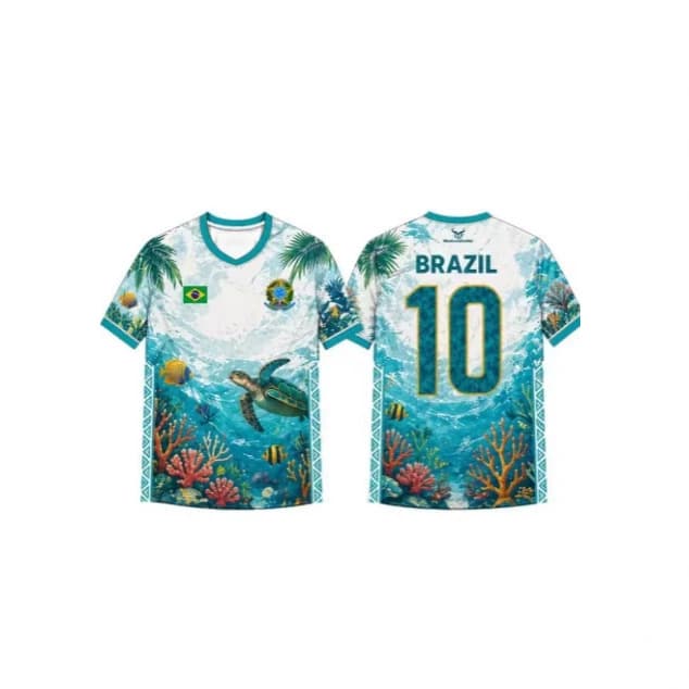 2026 Brazil Style Flag Print Jersey Men's and Women's Graphic 3D Printed Football T-Shirt Quick-Drying and Breathable