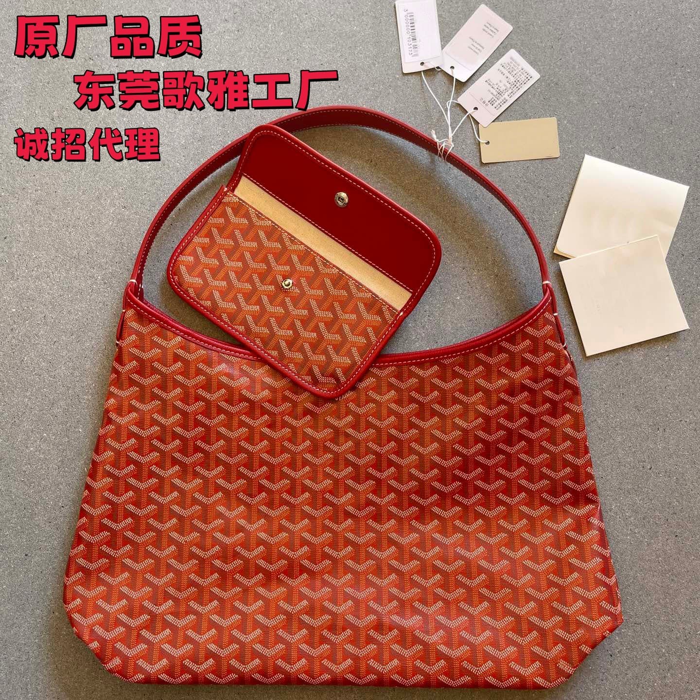Dog tooth goyard bag Goya hobo shoulder armpit bag large capacity printed commuter shopping bag