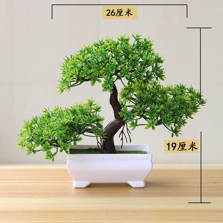 Artificial Plant Bonsai Indoor Decoration Fake Pine Tree Home Living Room Green Plastic Small Ornament Welcome Pine Bonsai