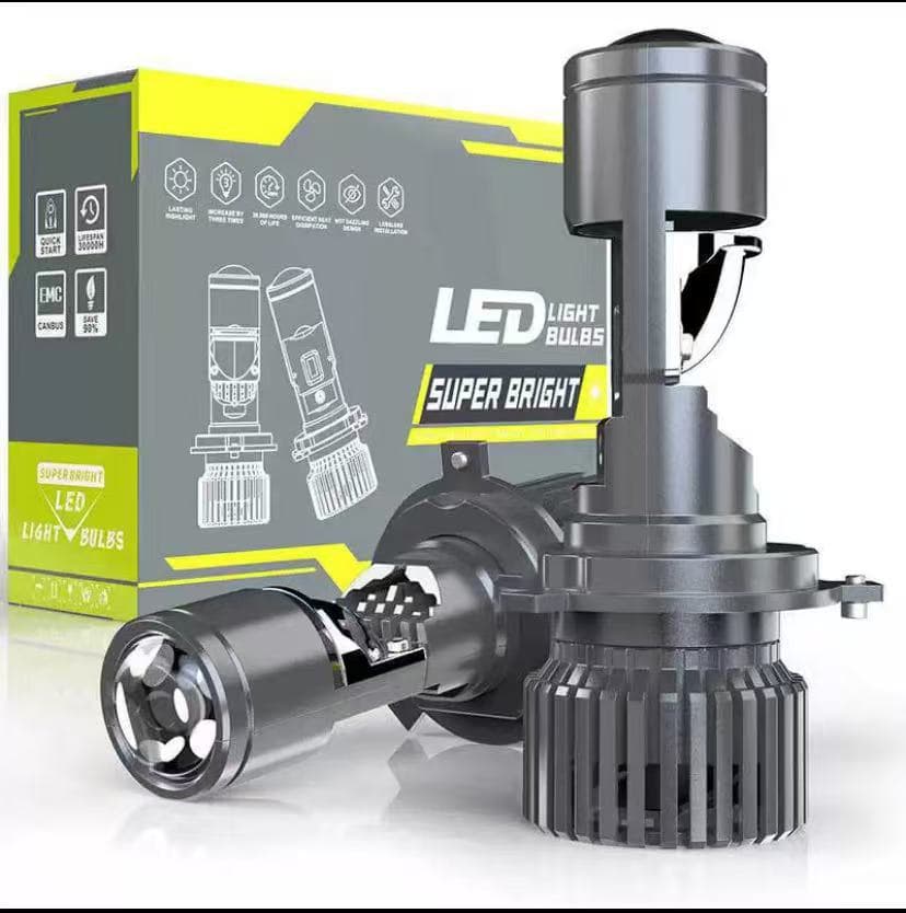 H4 Car LED Headlight GT4 Dual-Beam Fish-Eye Laser Lens 6000K High/Low Beam Integrated 24V Motorcycle Wholesale