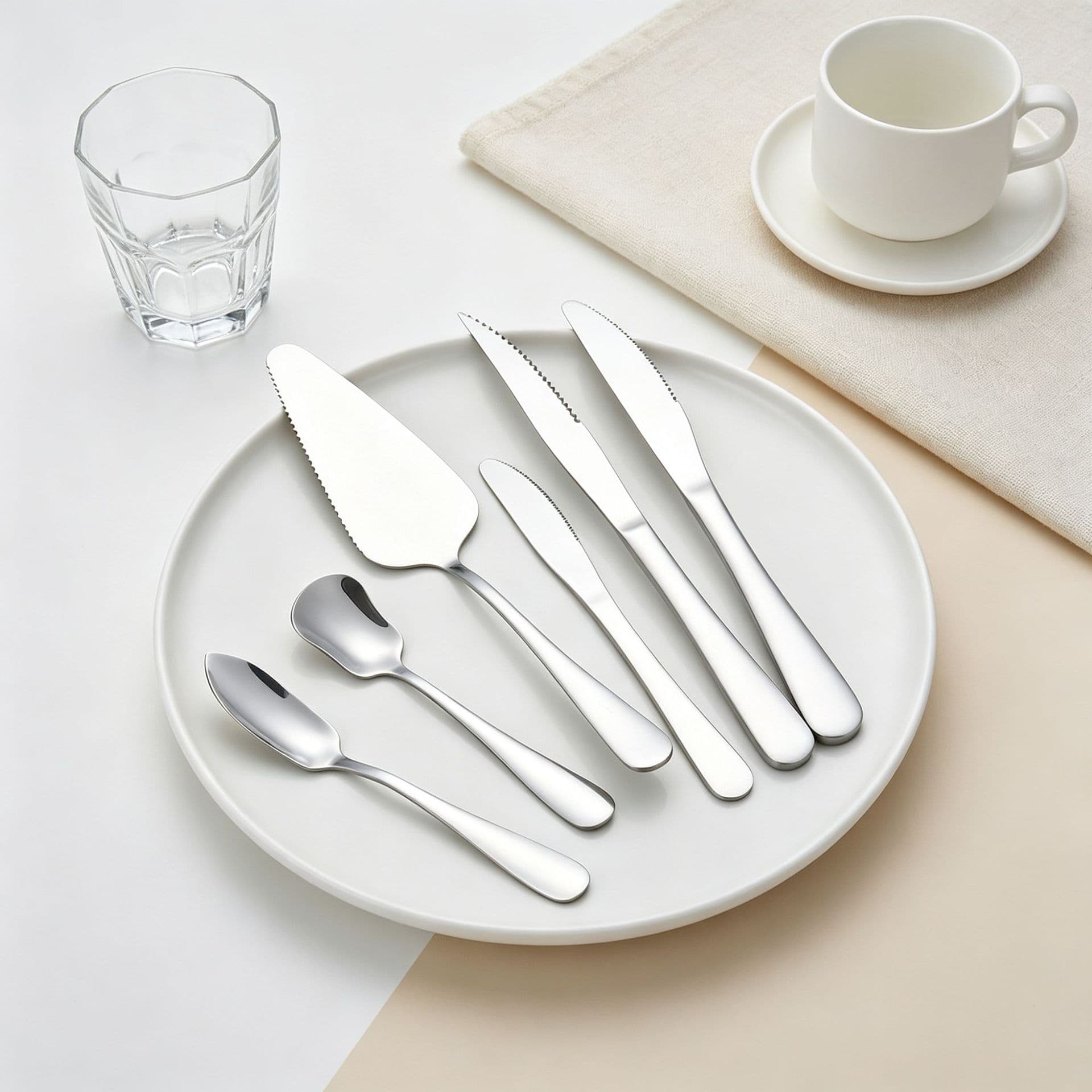 A34001 logo1010 series stainless steel tableware set hotel household knife, fork and spoon set western food tableware