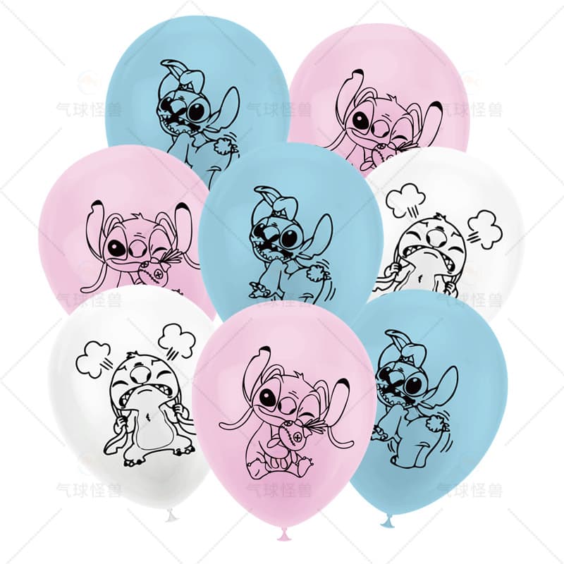 Pink Stitch Theme Party Decorations Stitch Latex Balloons Kids Birthday Party Supplies