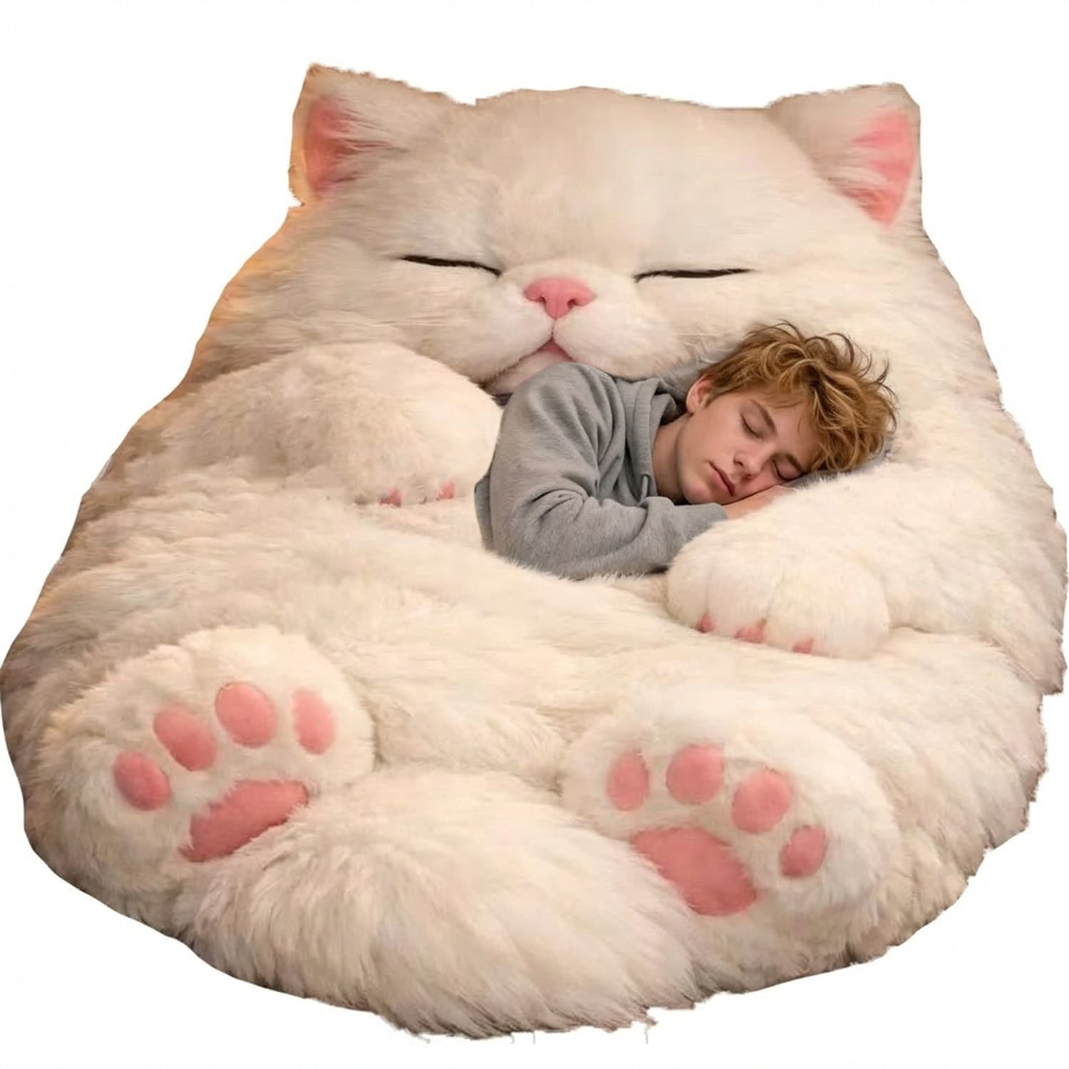 Best-selling Adorable Cat Envelope Sleeping Bag Plush Cat Sleeping Bag Blanket