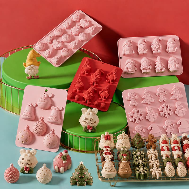 New Christmas Series Christmas Tree Chocolate Mousse Food-Grade Silicone Mold Easy-to-Demold Cake Wholesale