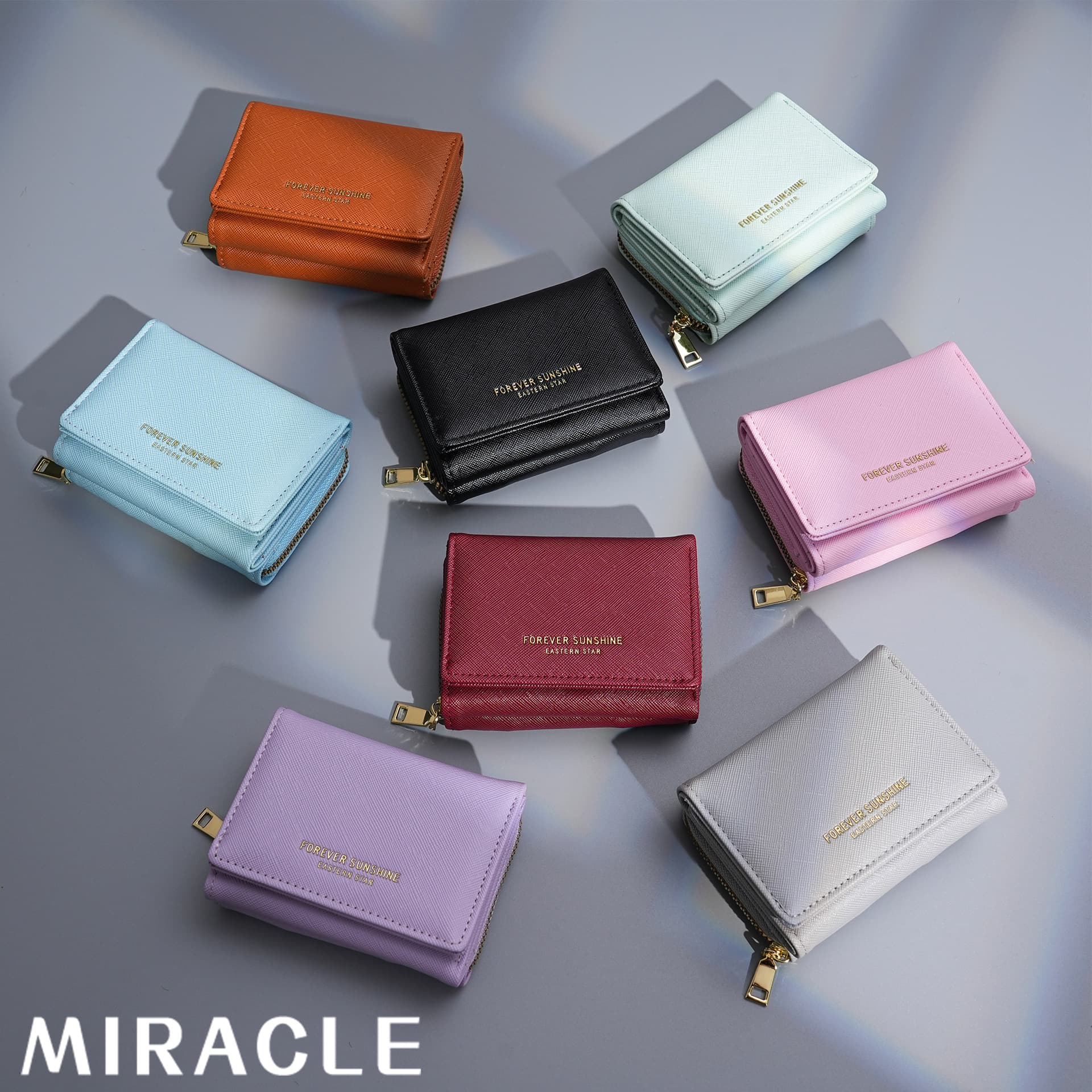 Lanyard Wallet ~ Korean New Style Heart Wallet Women's Simple Short Multi-Card Slot Wallet Wholesale Tri-Fold Card Holder