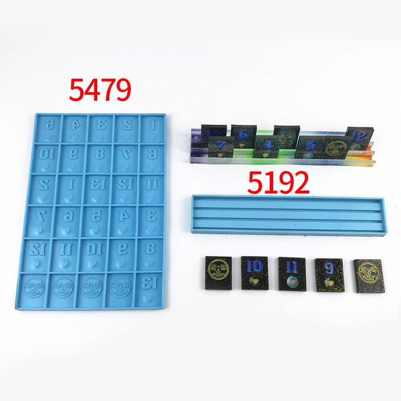 Rummikub Silicone Mold Number Mahjong Tiles DIY Board Game Standard Israeli Mahjong Epoxy Resin Mold