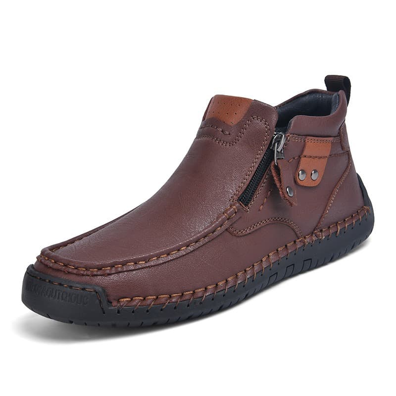 Cross-border Amazon bestseller large size men's shoes, outdoor casual slip-on men's short boots, fashionable mid-top Martin boots.
