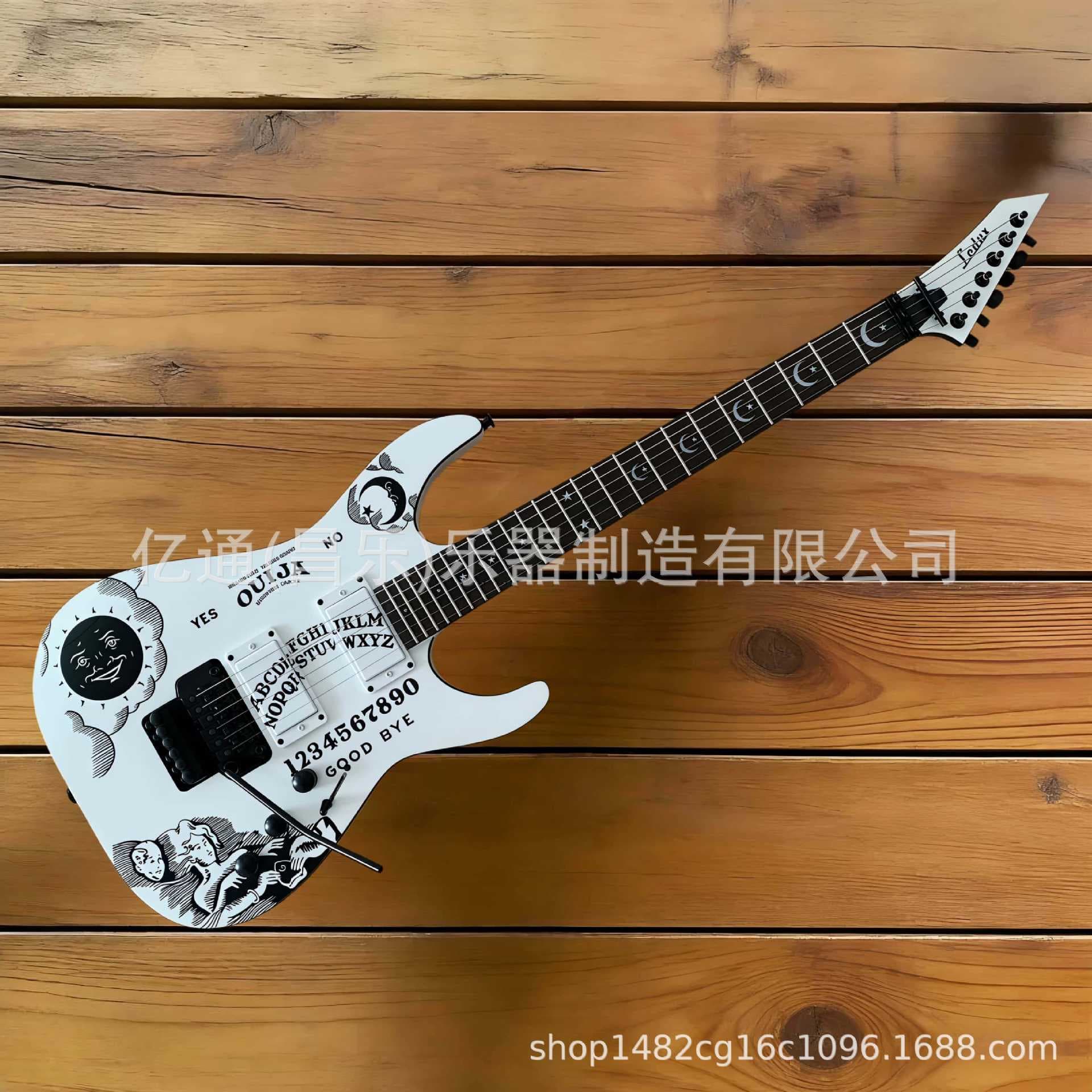 Ledux Dinky Style Electric Guitar High-End Cross-Border Ouija Double-Locking Tremolo White Electric Guitar
