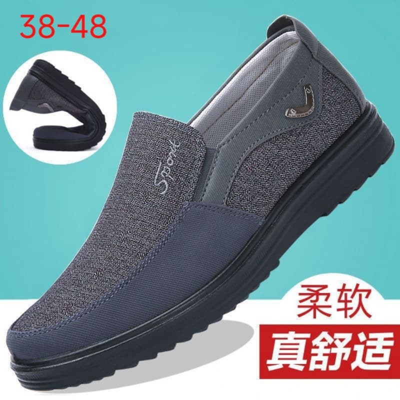Men's Casual Shoes for Middle-aged and Elderly, Beijing-style Cloth Shoes, Spring and Summer Work Shoes for Dad, Soft Sole, Anti-slip, Autumn, Black