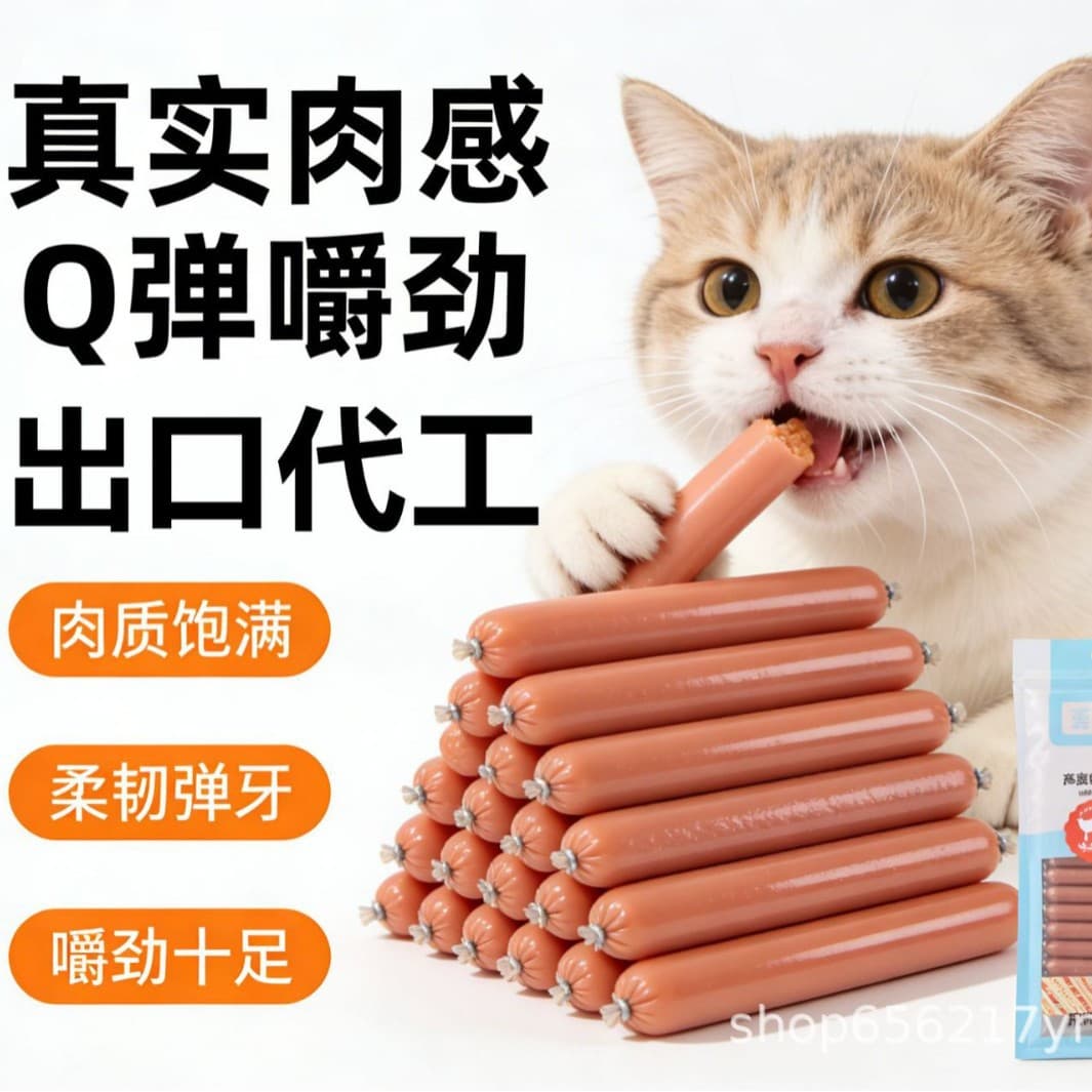 Nutritious Hair Pet Ham Sausage Real Meat Pieces Cat and Dog General Sausage Wholesale OEM Factory Hot Custom