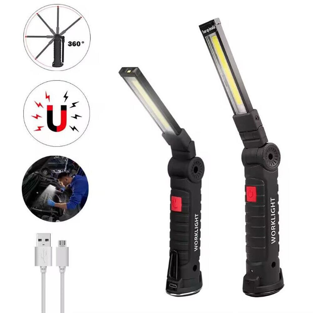 Cross-border popular COB work light USB charging with strong magnetic outdoor emergency flashlight car inspection light maintenance light