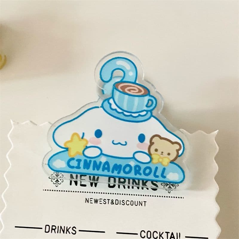 Sanrio Clips Kuromi My Melody PP Clips Cartoon Cute Chibi Ins Style Transparent Clips