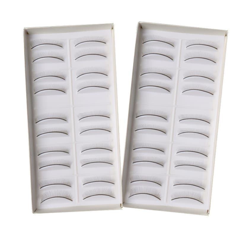 Wholesale New Practice False Eyelashes for Lash Extensions 10 Pairs Practice False Eyelashes Soft Realistic Black Stem False Eyelashes