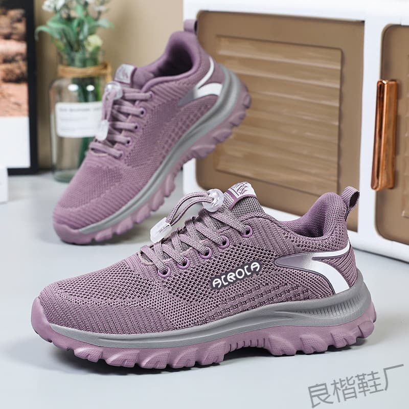 Jinjiang Factory New Autumn Soft Sole Mother Shoes Lightweight Breathable Elderly Walking Shoes Women's Middle-Aged and Elderly Comfortable Casual Sports