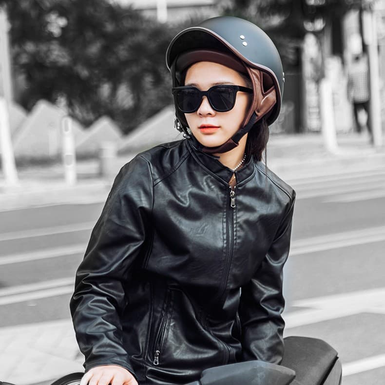 Motorcycle Helmet Men Summer Half Helmet Retro Women Electric Scooter Motorcycle Lightweight Bowl Helmet with Inner Visor