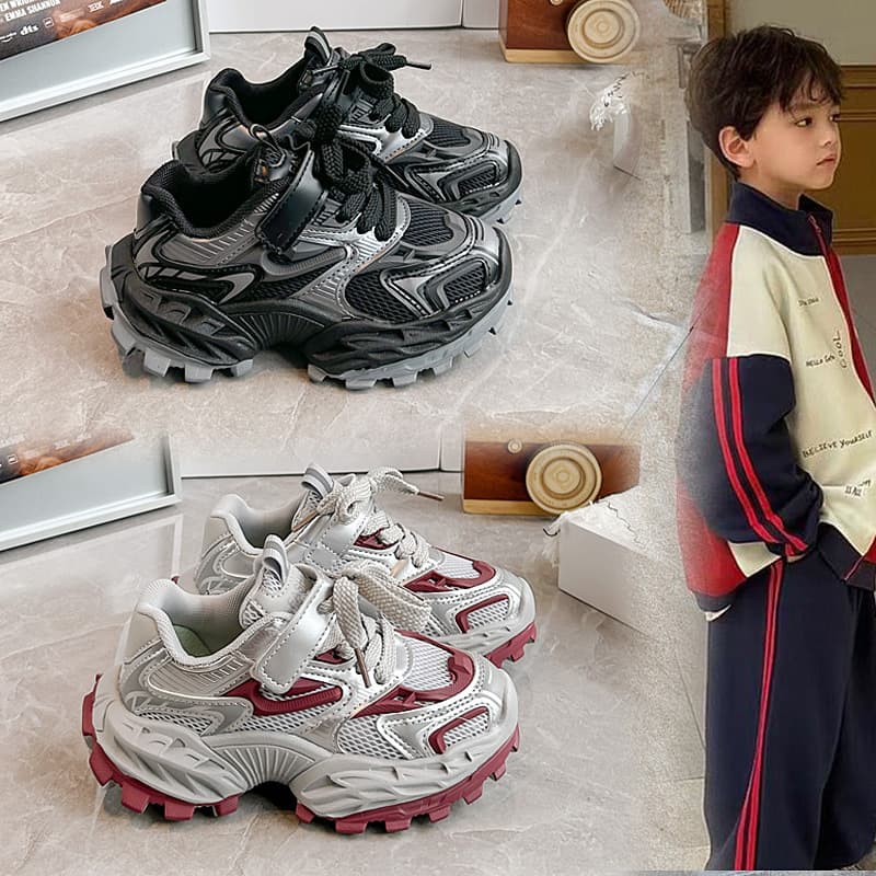 Girls' Sneakers 2026 Spring/Summer New Style Mesh Soft Sole Dad Shoes Running Shoes for Boys and Girls Ages 1-12 Trendy Shoes