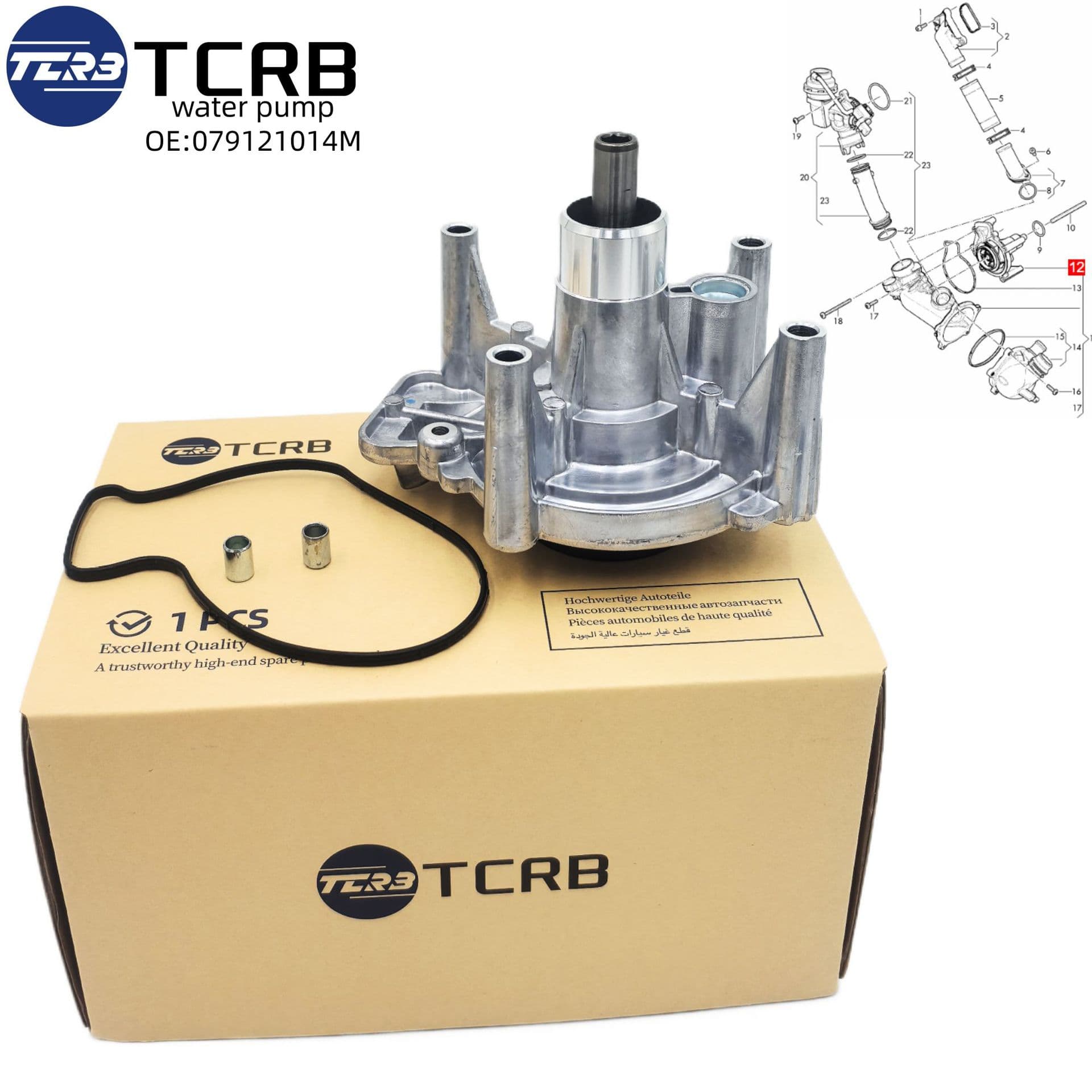 TCRB Cross-border Hot Sale Water Pump Head for Bentley Flying Spur Continental GT 4.0T, Part No. 079121014