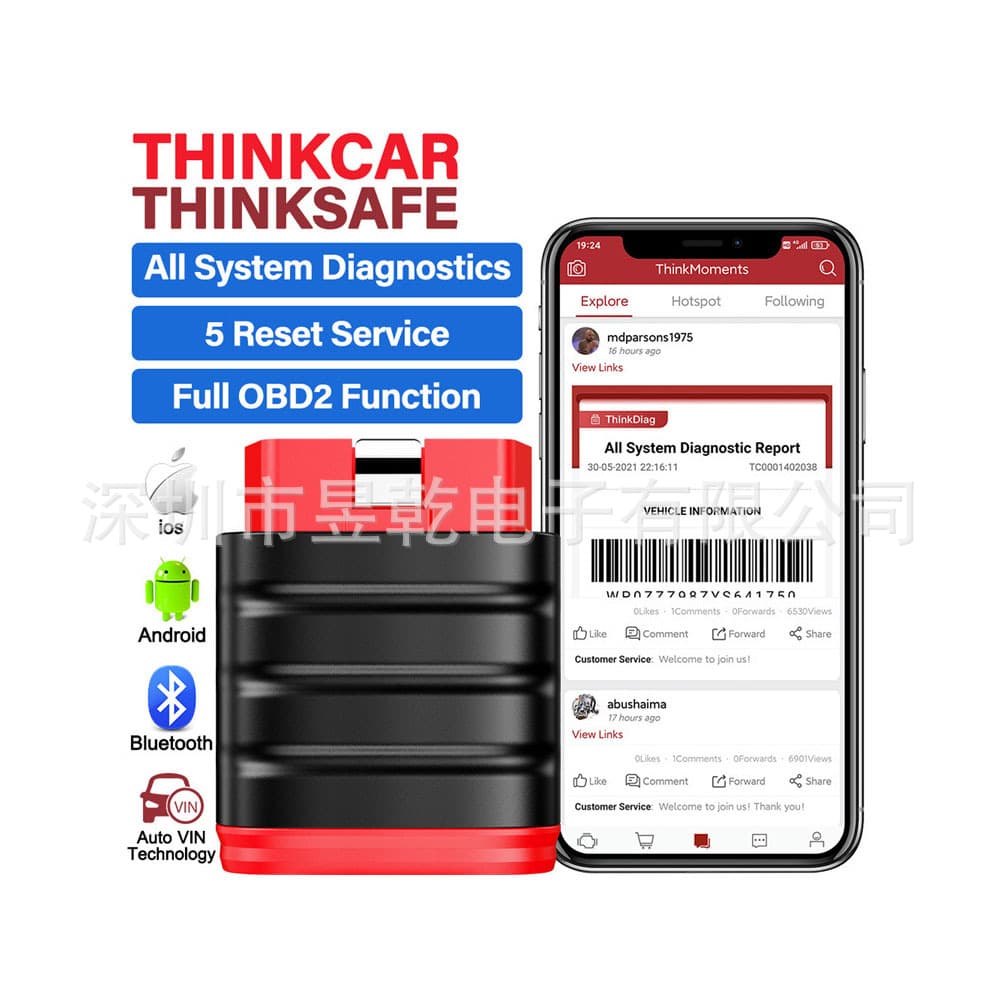 Cross-border Wholesale ThinkCar Thinksafe OBD2 All System Scanner Oil SAS A