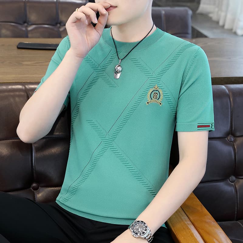 Cross-Border Foreign Trade Domestic Sale Teenagers Men's Summer Knitted Half-Sleeved Bingma Ilite Bingma Short-Sleeved T-Shirt Explosions
