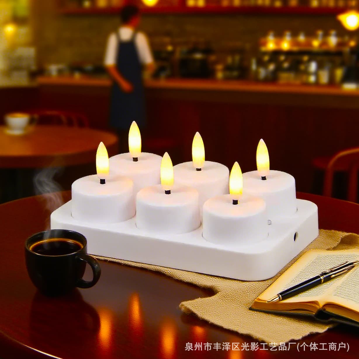 New cross-border small candle lamp with charging and remote control, simulated flame, LED decorative light for bars, restaurants, and small tea lights.