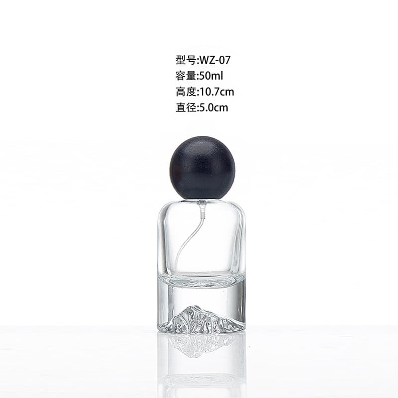 In Stock Volcano Base Perfume Bottle Refillable Empty Bottle Cylindrical Thick Bottom Transparent Glass Spray Bottle Cosmetic Unlabeled Bottle