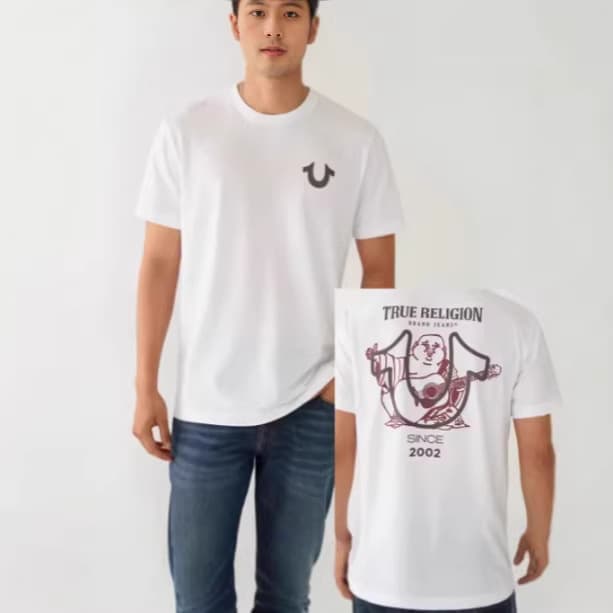 True Religion T-Shirt Graphic Tee Men's Cotton Pattern Crew Neck Short Sleeve Comfortable