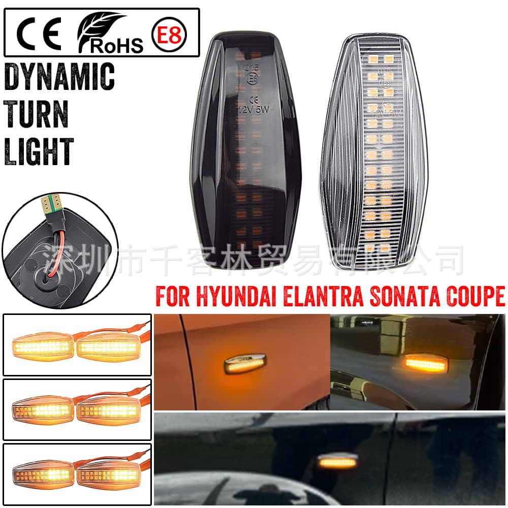 LED Sequential Side Marker Light Turn Signal for Hyundai i10, Elantra/Sonata/Tucson/Kia