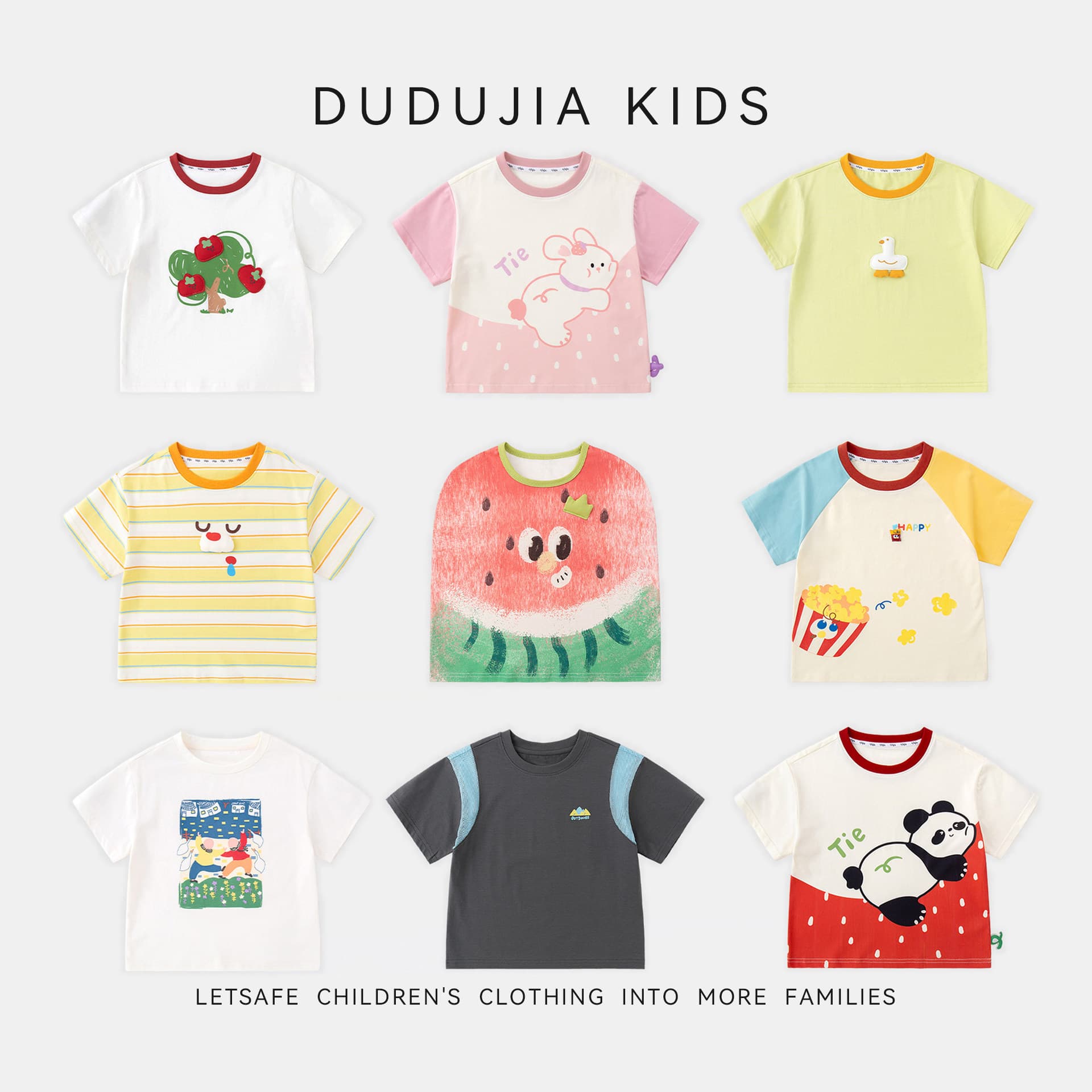 [Short-Sleeve Collection] Boys' Short-Sleeve Summer Kids T-Shirts, Cartoon Girls' Tops, Baby Clothes, Summer Wear New 3